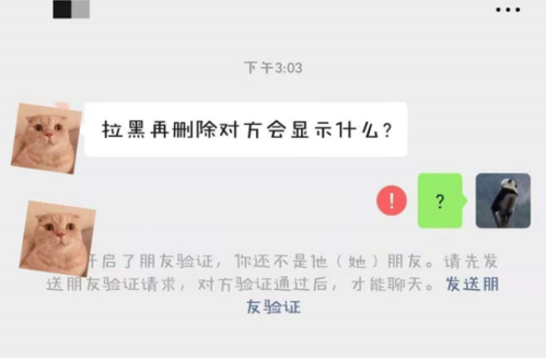 微信被拉黑后显示什么文字