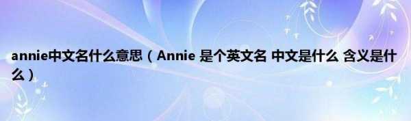 annie这个英文名的好吗 annie英文名什么意思