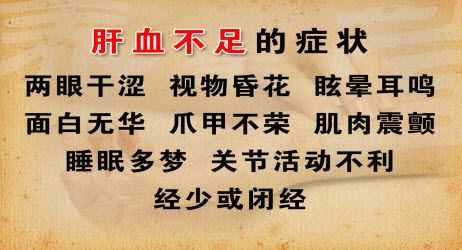  肝血不足有什么症状「肝血不足有什么症状和表现男性」