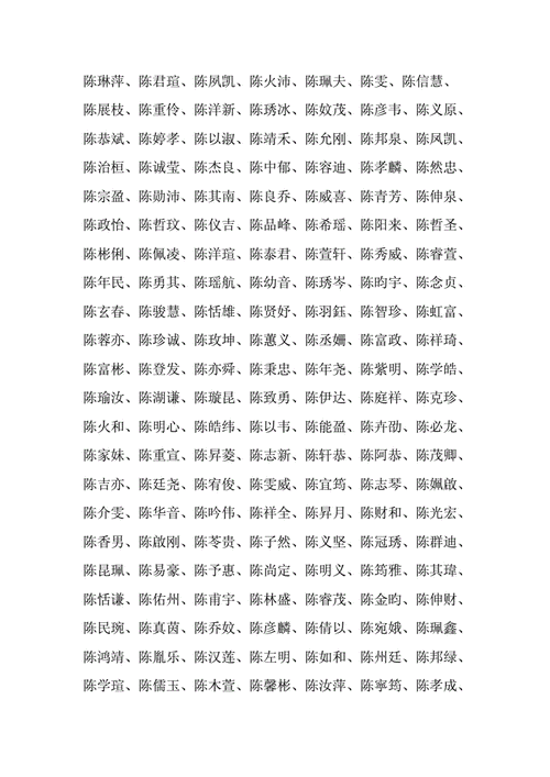 陈什么名字好听女孩子二字